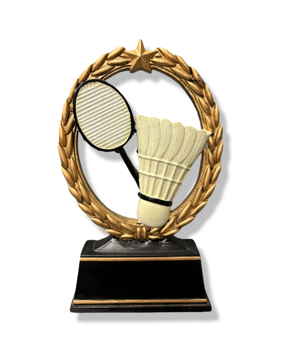 "Negative Space, Badminton" Distinctive Trophy Manhattan Trophies