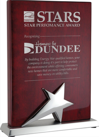 "Stand Up Rosewood Star Plaque" Giftware