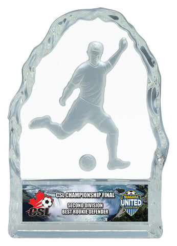 "Glass Iceberg" Men's Soccer Glass Trophy