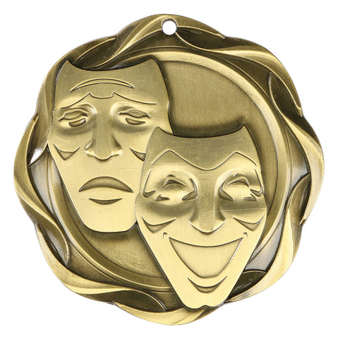 Drama medal. Whether It's a drama or a tragedy, this medal is a great way to say job well done. Also great for schools' and camps' end of season awards.  