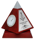 "Rotating Rosewood Pyramid Clock" Giftware