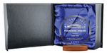 "Caffrey Glass w/Wood Base" Award