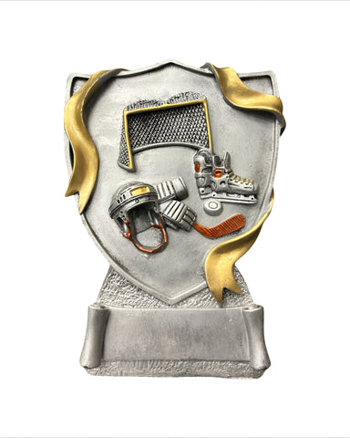 "Gold Ribbon, Shield" Hockey Trophy