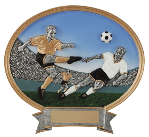 "Oval, Male" Soccer Trophy
