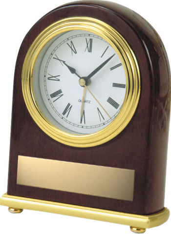 "Rosewood Oval Clock" Giftware
