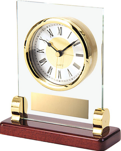 "Glass & Brass Clock" Giftware