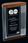 "Clear & Solid Walnut Mackinac" Acrylic Award