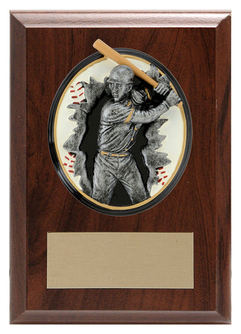 "Blow-Out Baseball, Female" Laminate Plaque