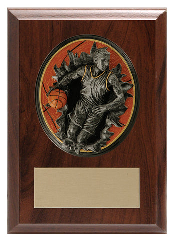 "Blow-Out Basketball, Male" Laminate Plaque