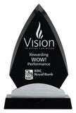"Anchorage Black Glass & Crystal Base" Glass Award