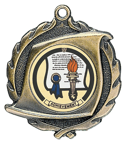 "Scroll with 1" Holder" - Sculptured Medal