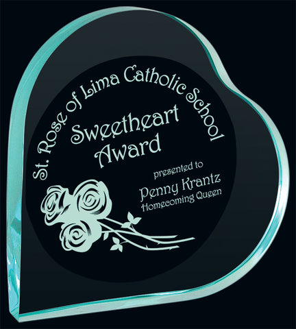 "Jade Heart" Jade Acrylic Award